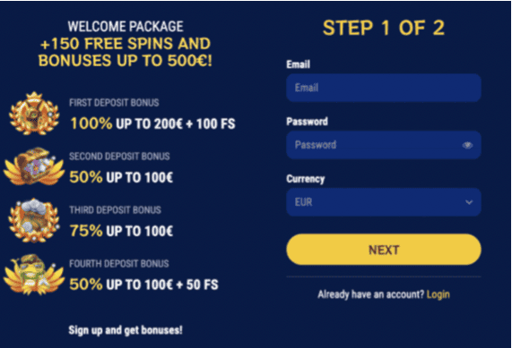 Registration at Kakadu casino